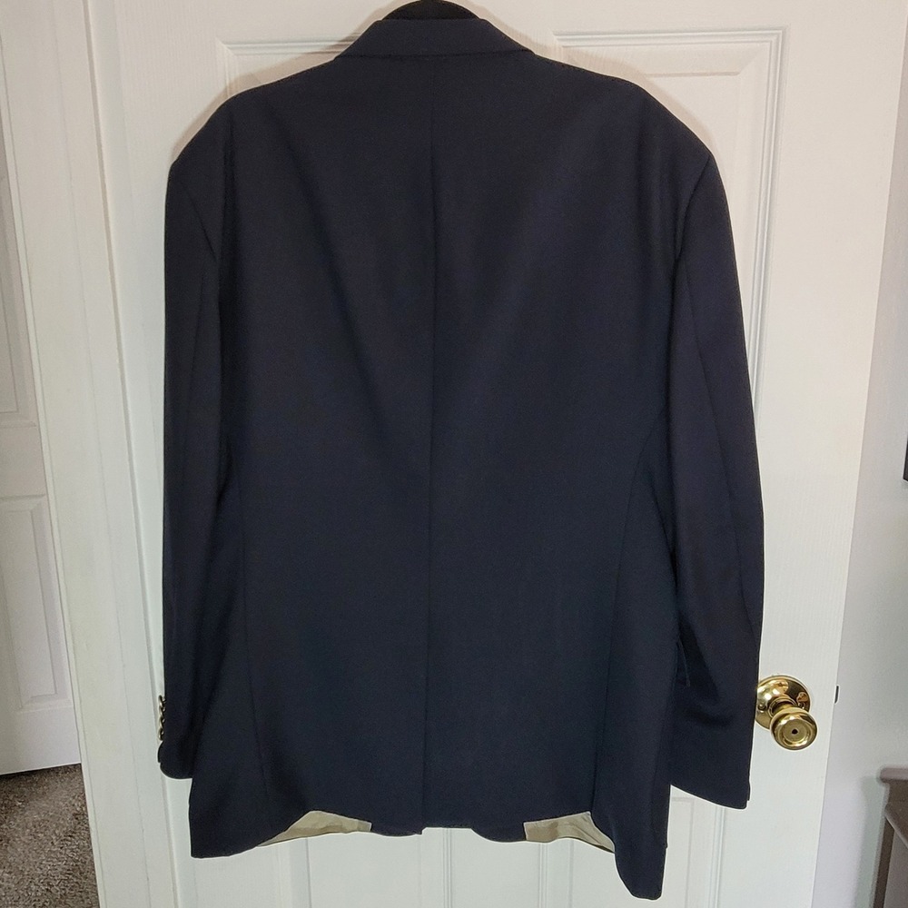 Wentworth Blazer Mens 48R Navy Blue Gold Crest Button 2-Button Sport Coat - Picture 3 of 16